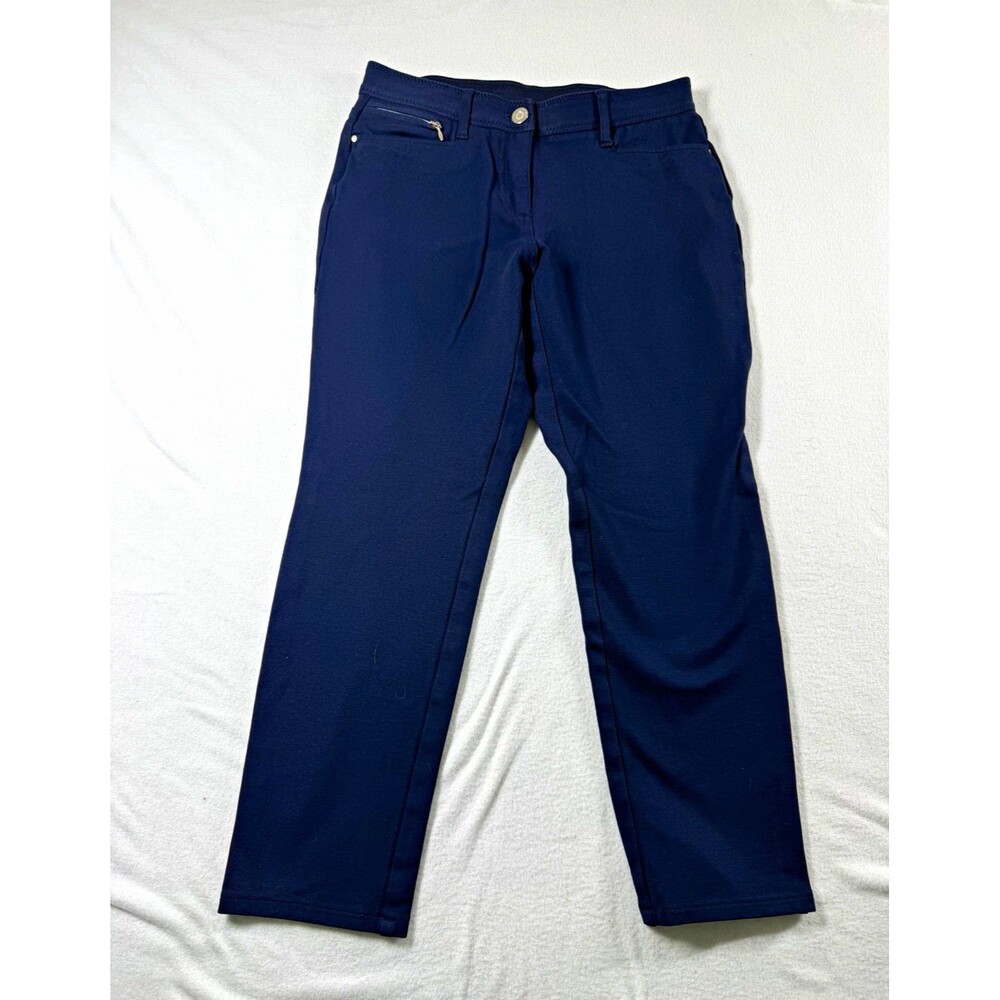 Chico's Womens Pants Petite 0 US 4 Blue Skinny Slim Fit Strch Pockets M Rise 559